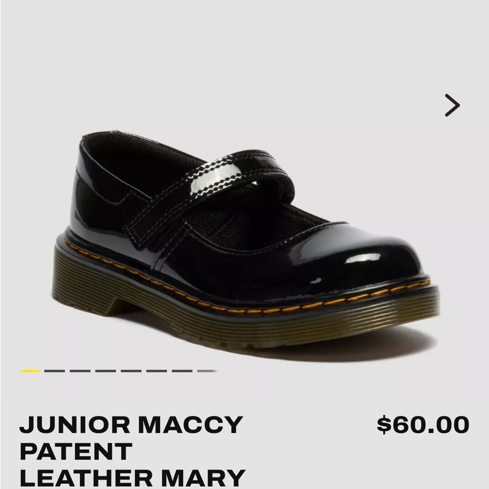Dr. Martens Black Patent Leather Kids Mary Jane Shoes